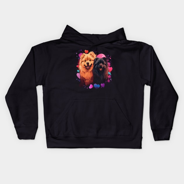 Chow Chow Couple Valentine Kids Hoodie by JH Mart